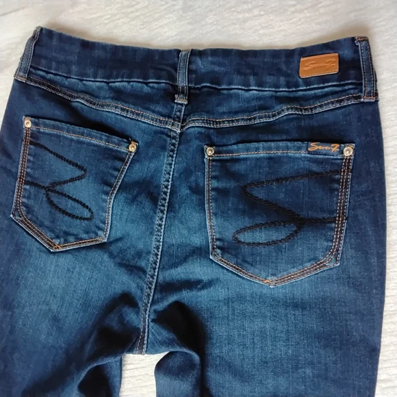 Seven7 Dark Blue Skinny Jeans - Picture 3 of 9